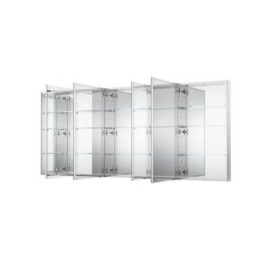 84 in. ×36 in. Copper-Free Tri-Views Mirror Medicine Cabinet with Adjustable Shelves and 5 Swing Doors