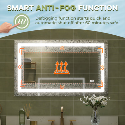 40 in. W x 24 in. H Frameless Rectangular LED Light Bathroom Mirror