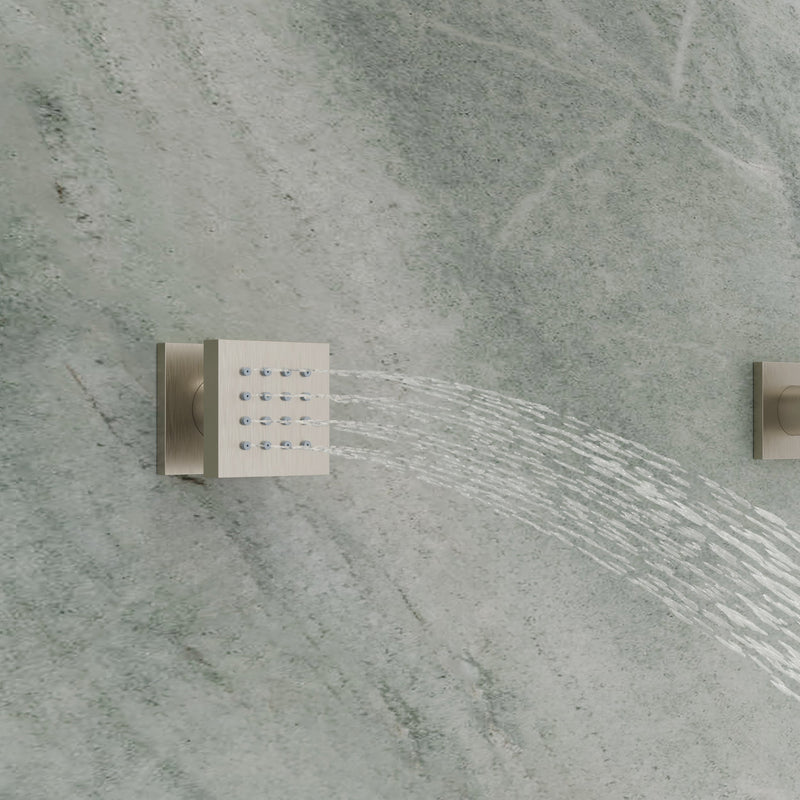 Wall-Mounted 3-Function Shower Set with Dual-Mode Overhead, Brass Body Jets & Hand Shower