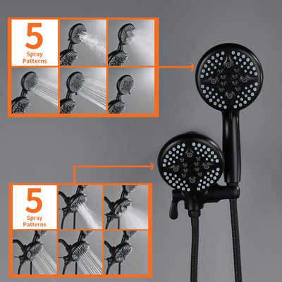 Shower System with 5-Function Handheld & Rainfall Shower Head, High-Flow Tub Spout, cUPC Certified Cartridge, 2.5GPM