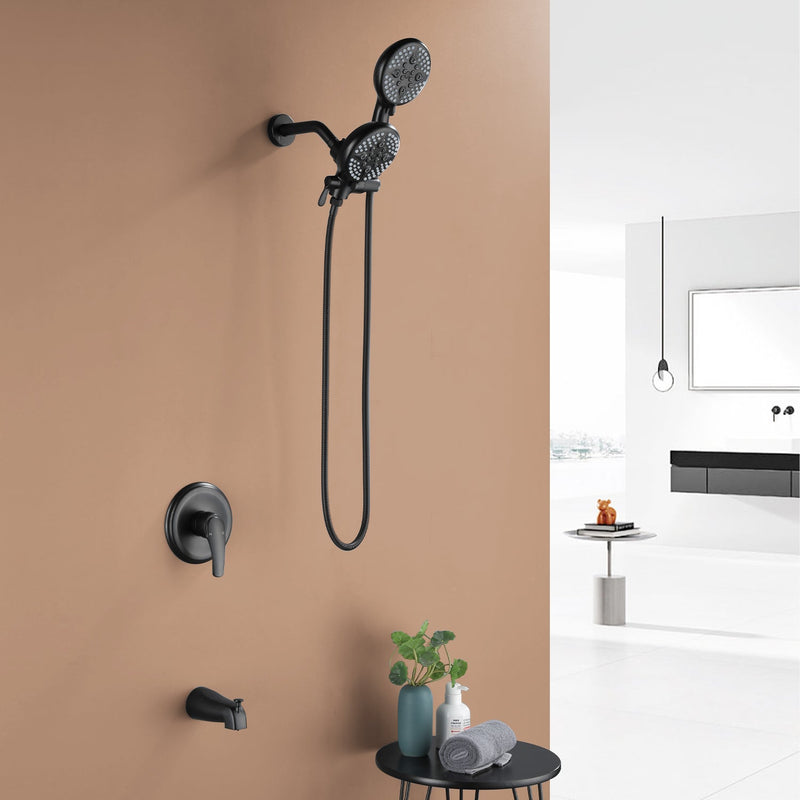 Shower System with 5-Function Handheld & Rainfall Shower Head, High-Flow Tub Spout, cUPC Certified Cartridge, 2.5GPM