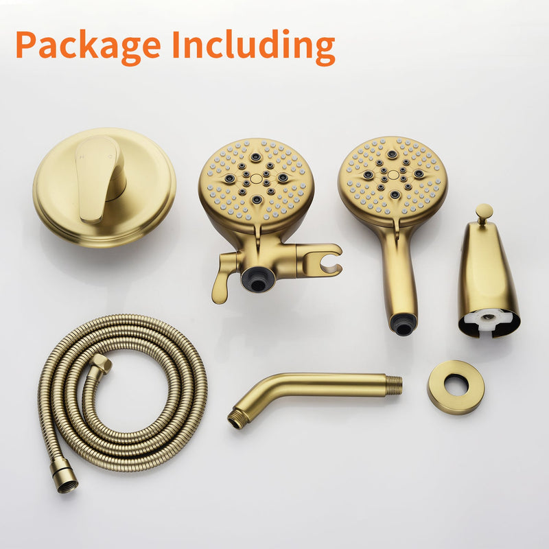 Shower System with 5-Function Handheld & Rainfall Shower Head, High-Flow Tub Spout, cUPC Certified Cartridge, 2.5GPM