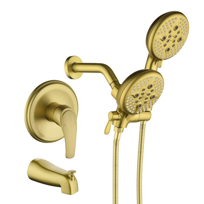 Shower System with 5-Function Handheld & Rainfall Shower Head, High-Flow Tub Spout, cUPC Certified Cartridge, 2.5GPM