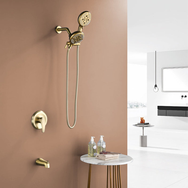 Shower System with 5-Function Handheld & Rainfall Shower Head, High-Flow Tub Spout, cUPC Certified Cartridge, 2.5GPM