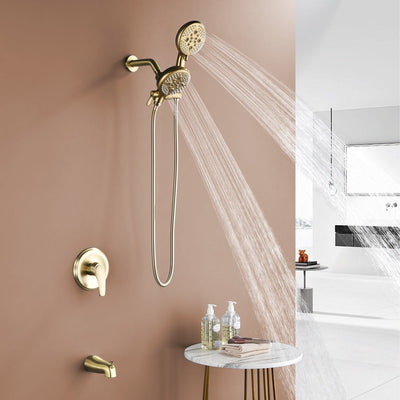 Shower System with 5-Function Handheld & Rainfall Shower Head, High-Flow Tub Spout, cUPC Certified Cartridge, 2.5GPM