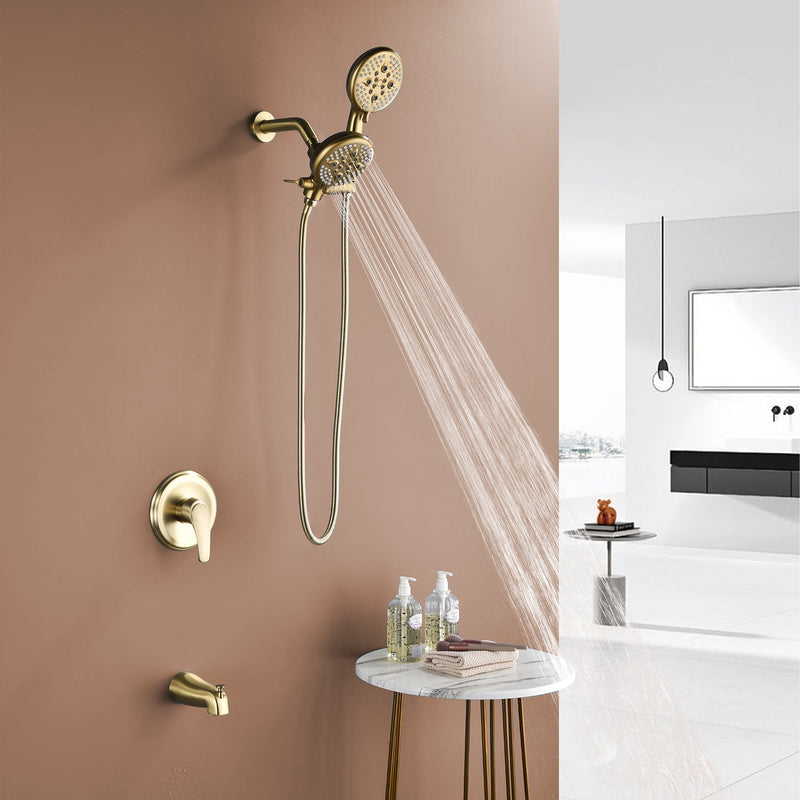 Shower System with 5-Function Handheld & Rainfall Shower Head, High-Flow Tub Spout, cUPC Certified Cartridge, 2.5GPM