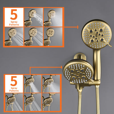 Shower System with 5-Function Handheld & Rainfall Shower Head, High-Flow Tub Spout, cUPC Certified Cartridge, 2.5GPM