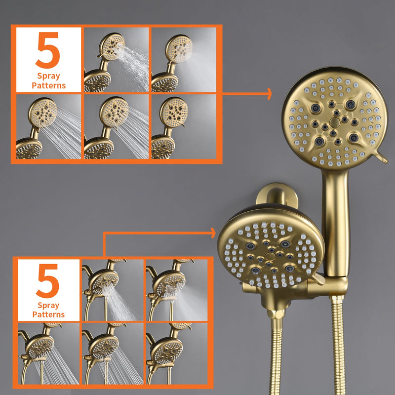 Shower System with 5-Function Handheld & Rainfall Shower Head, High-Flow Tub Spout, cUPC Certified Cartridge, 2.5GPM