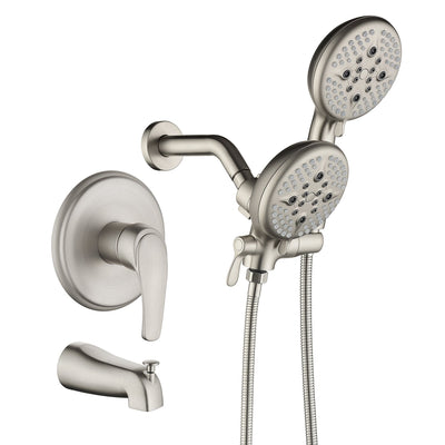 Shower System with 5-Function Handheld & Rainfall Shower Head, High-Flow Tub Spout, cUPC Certified Cartridge, 2.5GPM