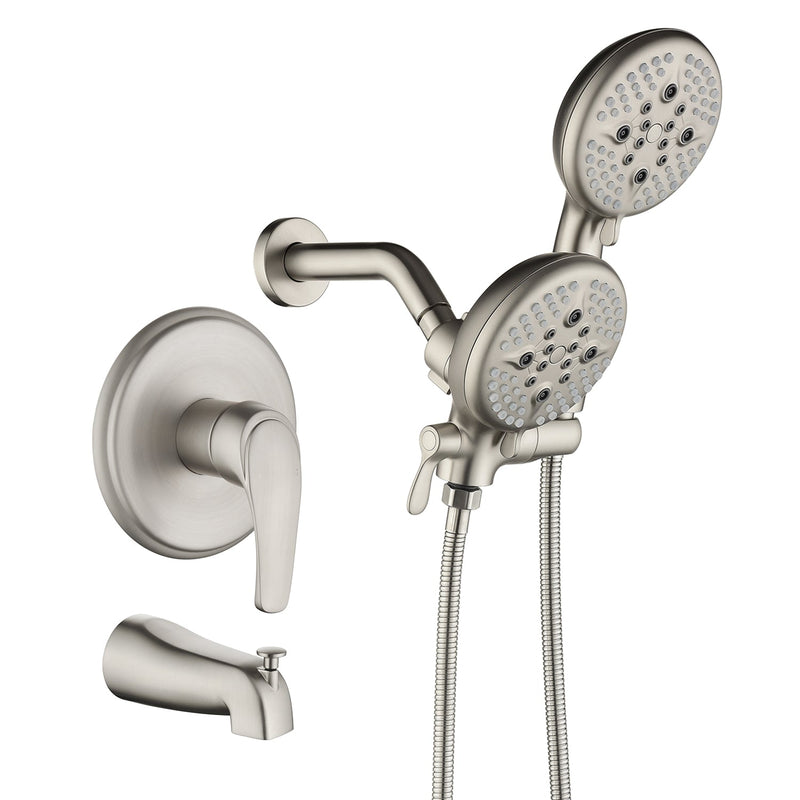 Shower System with 5-Function Handheld & Rainfall Shower Head, High-Flow Tub Spout, cUPC Certified Cartridge, 2.5GPM