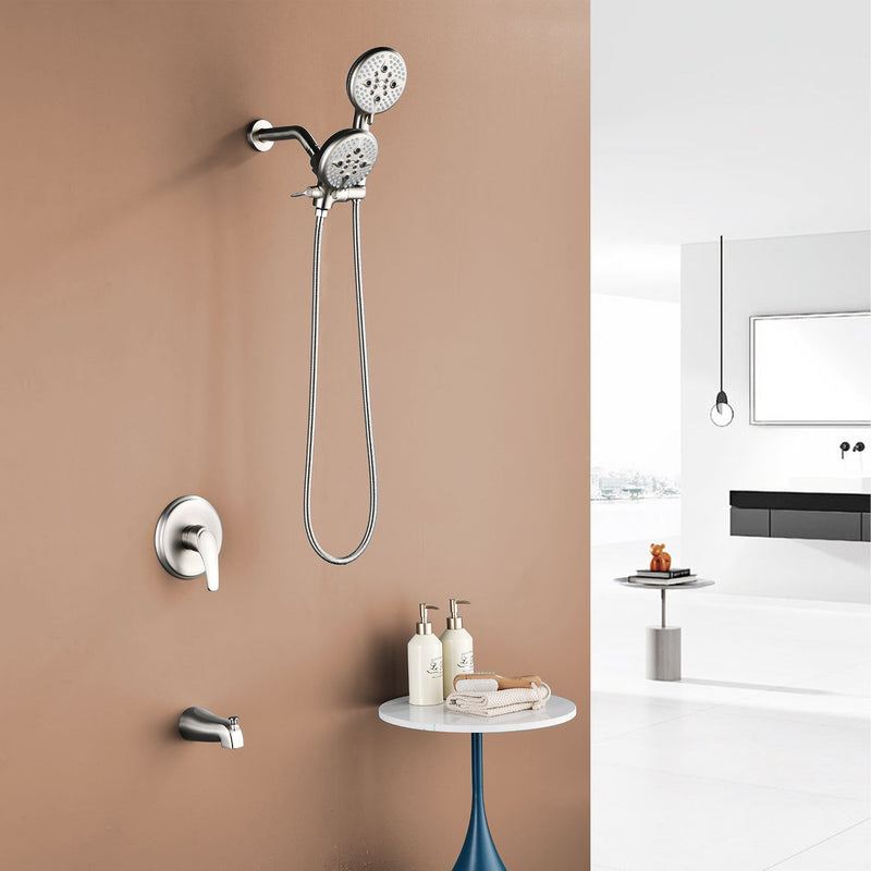Shower System with 5-Function Handheld & Rainfall Shower Head, High-Flow Tub Spout, cUPC Certified Cartridge, 2.5GPM