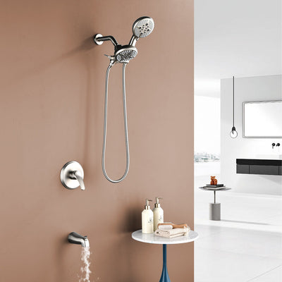 Shower System with 5-Function Handheld & Rainfall Shower Head, High-Flow Tub Spout, cUPC Certified Cartridge, 2.5GPM