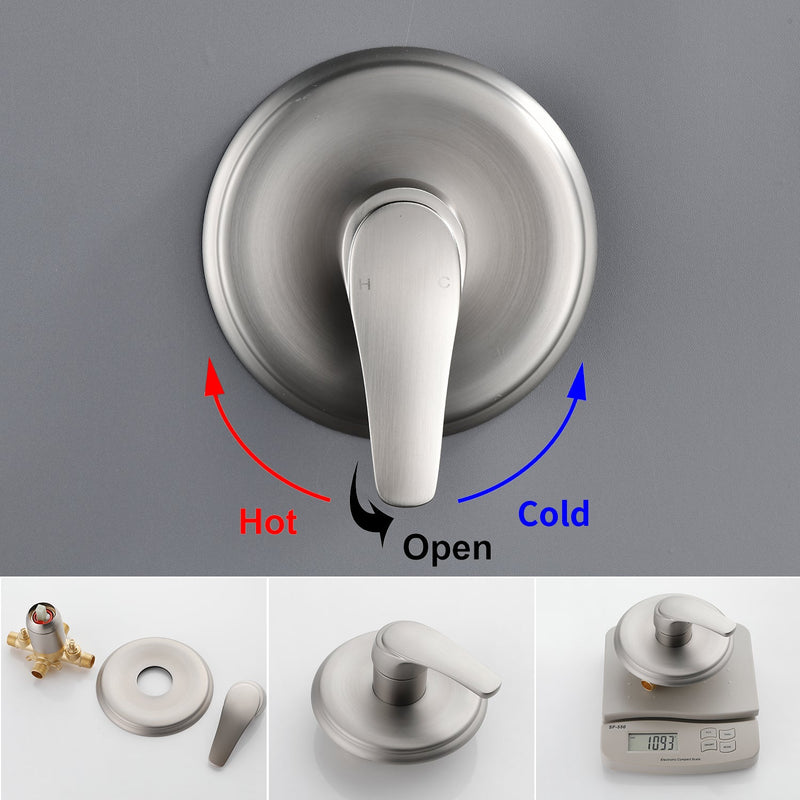 Shower System with 5-Function Handheld & Rainfall Shower Head, High-Flow Tub Spout, cUPC Certified Cartridge, 2.5GPM