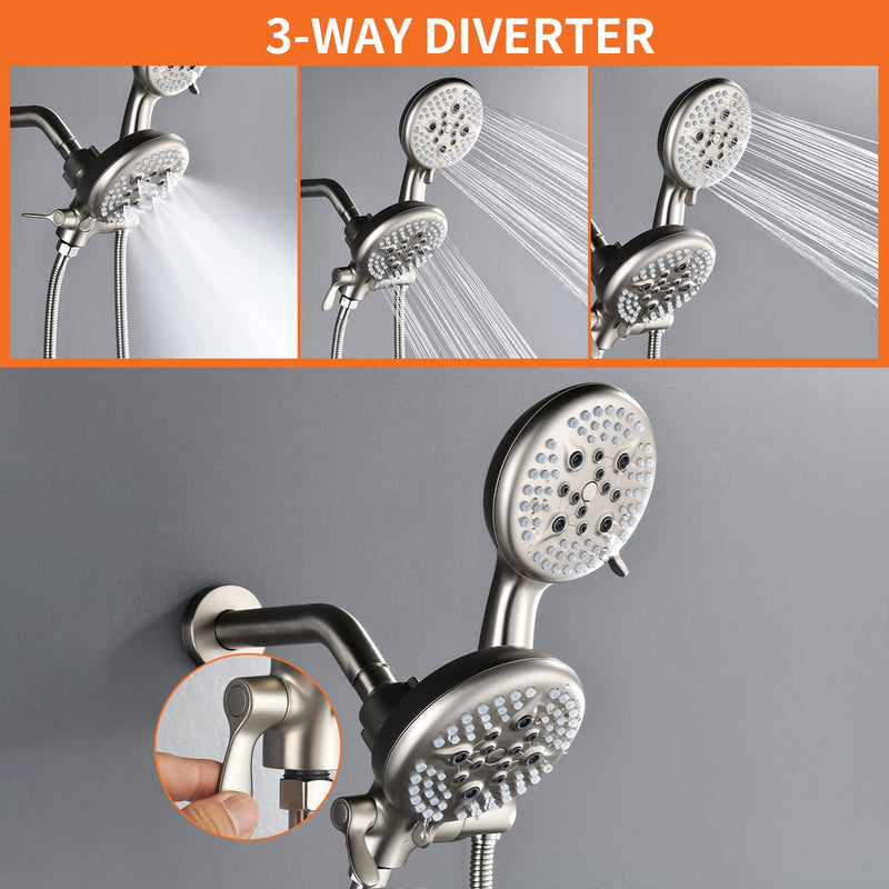 Shower System with 5-Function Handheld & Rainfall Shower Head, High-Flow Tub Spout, cUPC Certified Cartridge, 2.5GPM