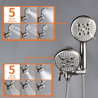 Shower System with 5-Function Handheld & Rainfall Shower Head, High-Flow Tub Spout, cUPC Certified Cartridge, 2.5GPM