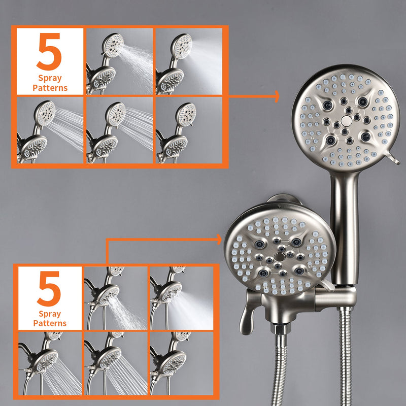 Shower System with 5-Function Handheld & Rainfall Shower Head, High-Flow Tub Spout, cUPC Certified Cartridge, 2.5GPM