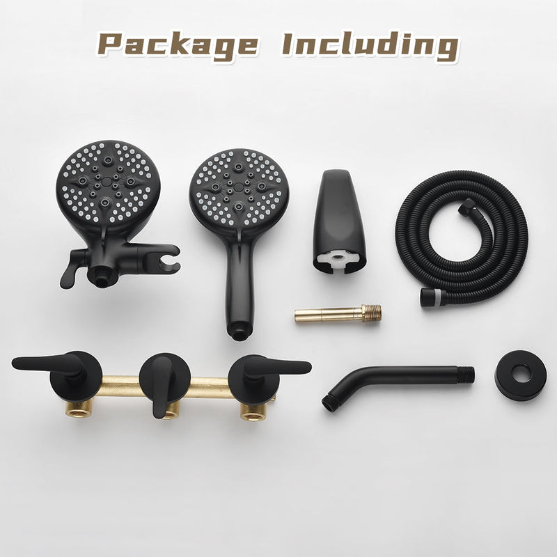Dual Heads Shower Faucet with 5-Spray Function Shower System, 2.5GPM