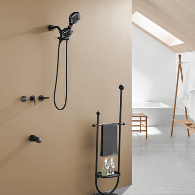 Dual Heads Shower Faucet with 5-Spray Function Shower System, 2.5GPM