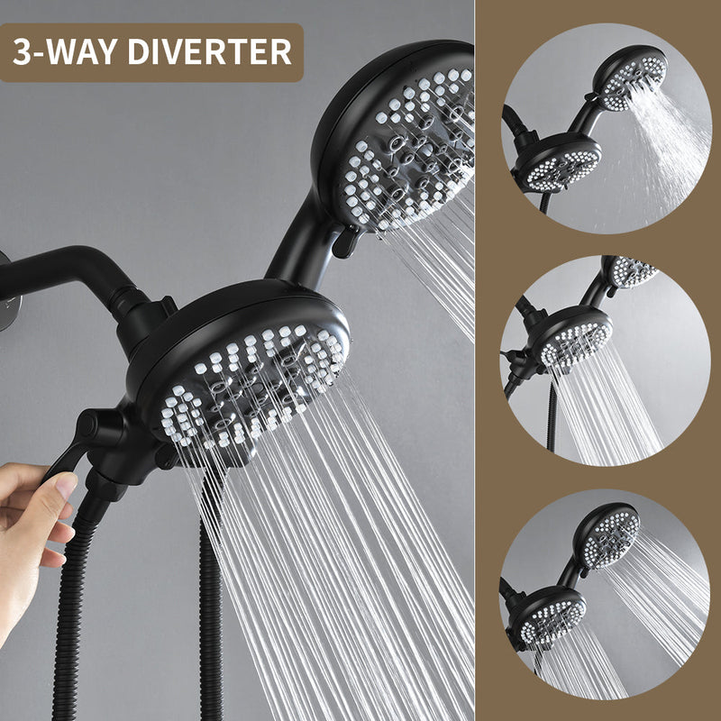 Dual Heads Shower Faucet with 5-Spray Function Shower System, 2.5GPM