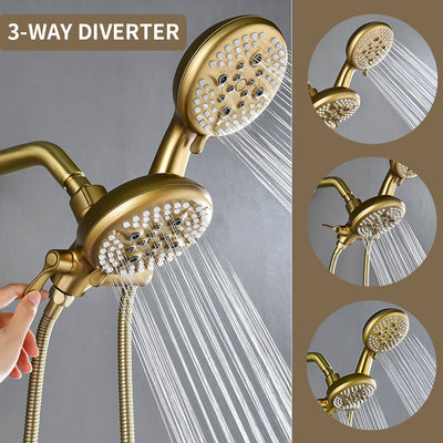 Dual Heads Shower Faucet with 5-Spray Function Shower System, 2.5GPM