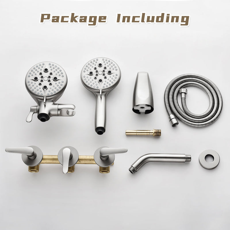 Dual Heads Shower Faucet with 5-Spray Function Shower System, 2.5GPM