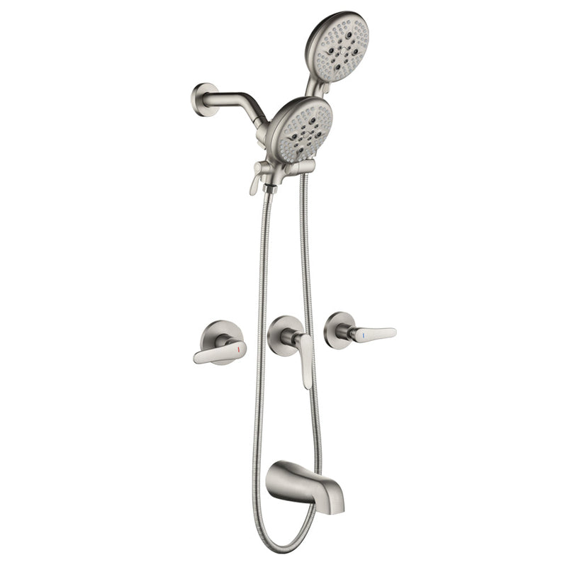 Dual Heads Shower Faucet with 5-Spray Function Shower System, 2.5GPM