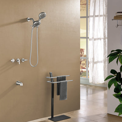 Dual Heads Shower Faucet with 5-Spray Function Shower System, 2.5GPM
