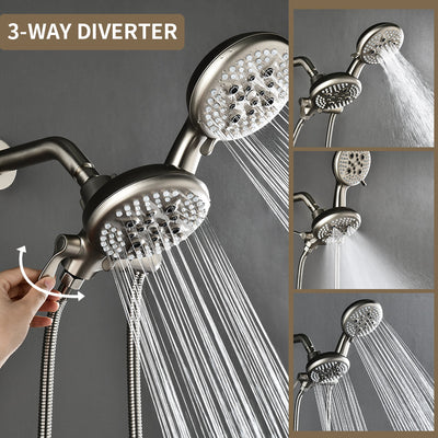 Dual Heads Shower Faucet with 5-Spray Function Shower System, 2.5GPM