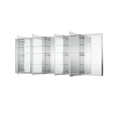 92 in. ×36 in. Copper-Free Tri-Views Mirror Medicine Cabinet with Adjustable Shelves and 5 Swing Doors
