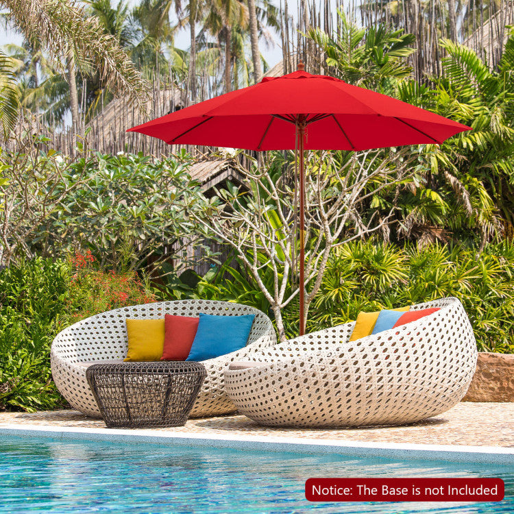 fiberglass ribbed patio umbrella 9.5 Feet Pulley Lift Round Patio Umbrella with Fiberglass Ribs – Forclover