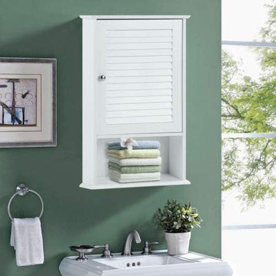 Bathroom Wall Mount Storage Cabinet Single Door with Height Adjustable Shelf