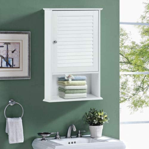 Bathroom Wall Mount Storage Cabinet Single Door with Height Adjustable Shelf