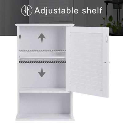 Bathroom Wall Mount Storage Cabinet Single Door with Height Adjustable Shelf