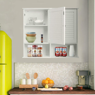 Bathroom Wall Mount Storage Cabinet Single Door with Height Adjustable Shelf