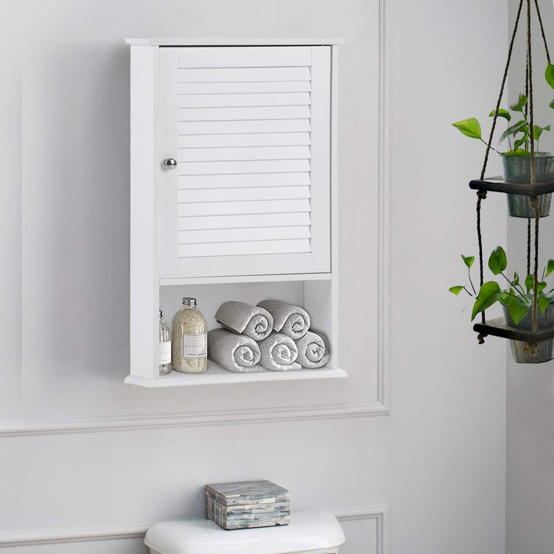 Bathroom Wall Mount Storage Cabinet Single Door with Height Adjustable Shelf