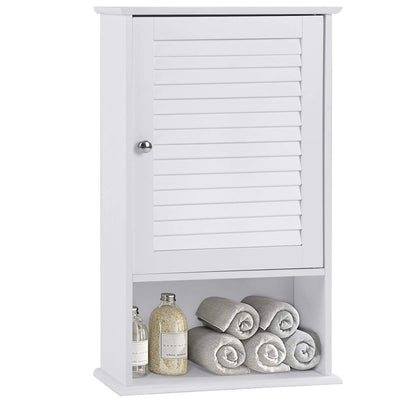 Bathroom Wall Mount Storage Cabinet Single Door with Height Adjustable Shelf