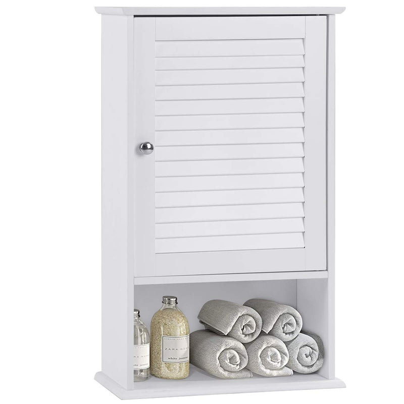 Bathroom Wall Mount Storage Cabinet Single Door with Height Adjustable Shelf