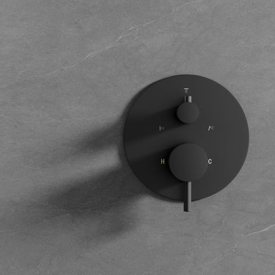 Wall-Mounted 10” Round Shower Set with Sliding Bar, Ultra-Thin Body Jets & Hand Shower, 3-Way Pressure Balance Valve, 304 Stainless Steel