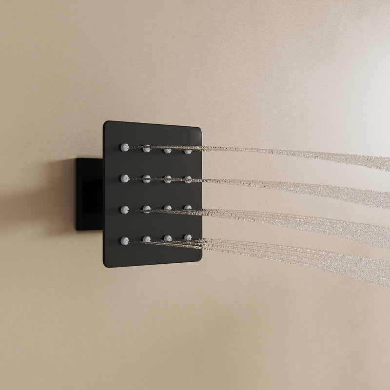 12-Inch Thermostatic Ceiling-Mount Shower System with Handheld & Square Body Jets, Luxury 3-Function Set, Vernet Cartridge