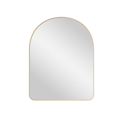 28 in. W x 36 in. H Arched Aluminum Framed Wall Bathroom Vanity Mirror in Brushed Gold