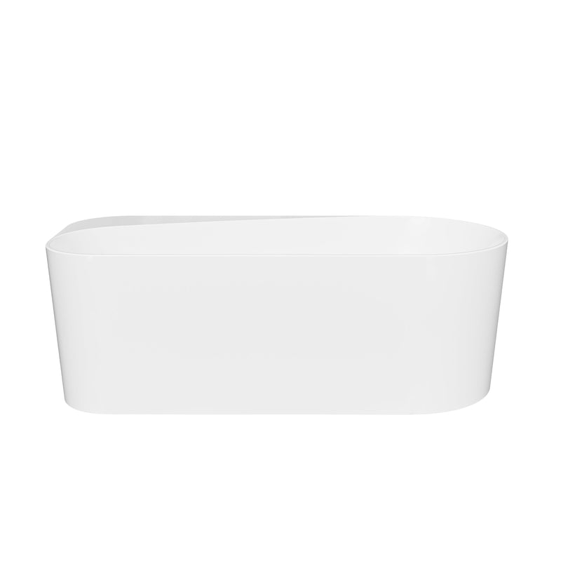 67inch Freestanding Acrylic Bathtub Contemporary Soaking Tub in Glossy White