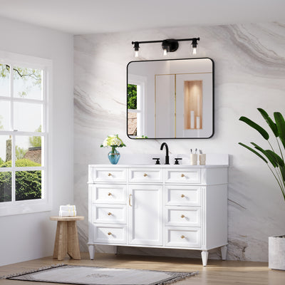 30-in W x 36-in H Black Rectangular Framed Bathroom Vanity Mirror