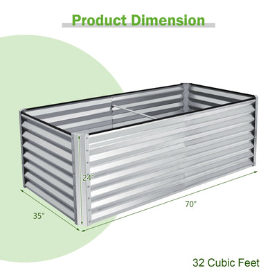 6 x 3 x 2 Feet Rustproof Metal Planter Box with Ground Stakes for Plants