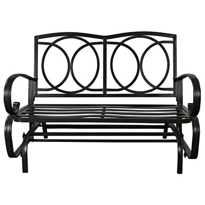 2-person Glider Rocking Bench Loveseat with Removable Cushion