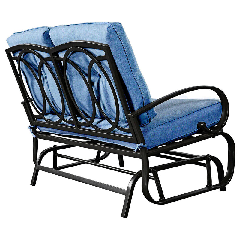 2-person Glider Rocking Bench Loveseat with Removable Cushion