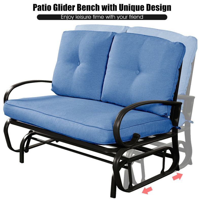 2-person Glider Rocking Bench Loveseat with Removable Cushion