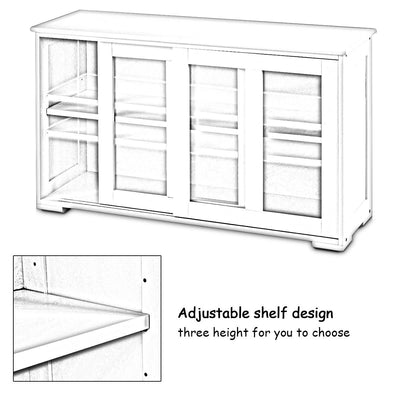 Straight Buffet Sideboard Kitchen Cabinet with 2 Sliding Doors