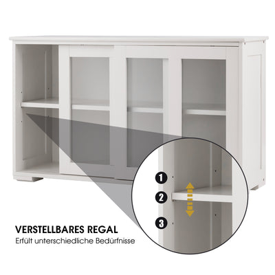 Straight Buffet Sideboard Kitchen Cabinet with 2 Sliding Doors