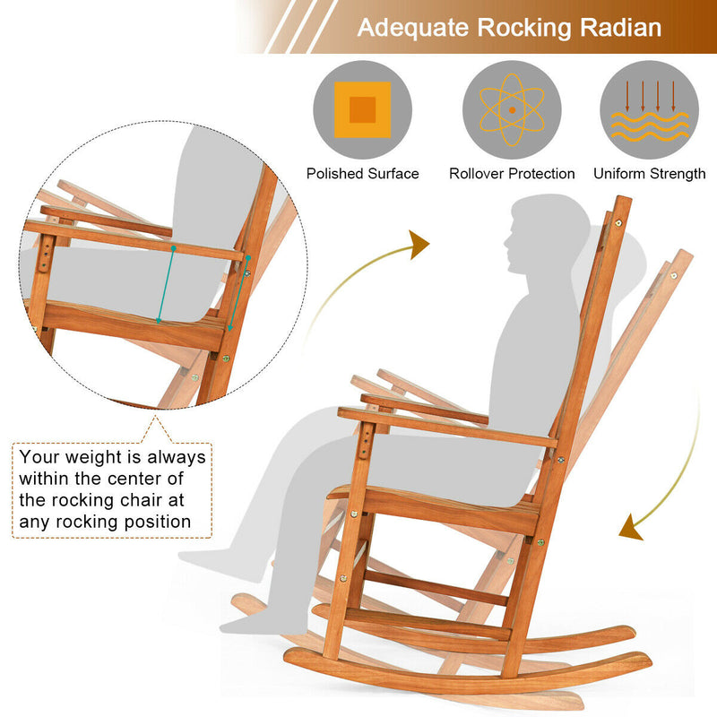 Outdoor Rocking Chair Single Rocker for Patio Deck