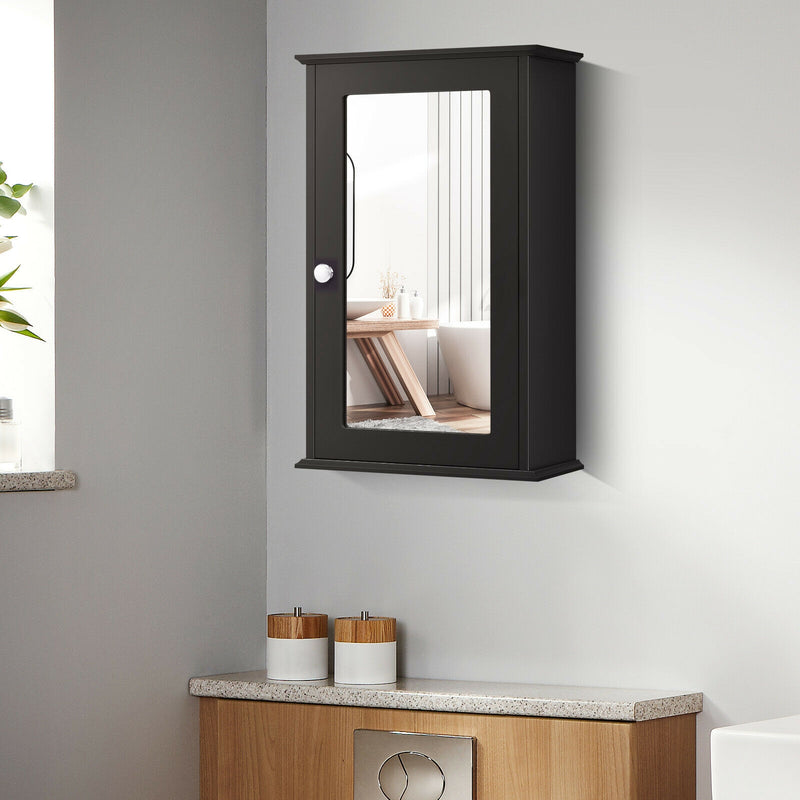 Bathroom Wall Cabinet with Single Mirror Door